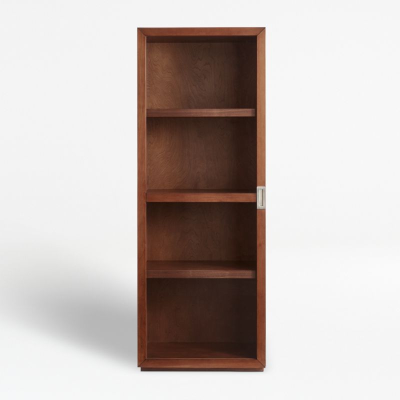 Aspect Walnut Modular Bookcase with Glass Door + Reviews Crate and Barrel