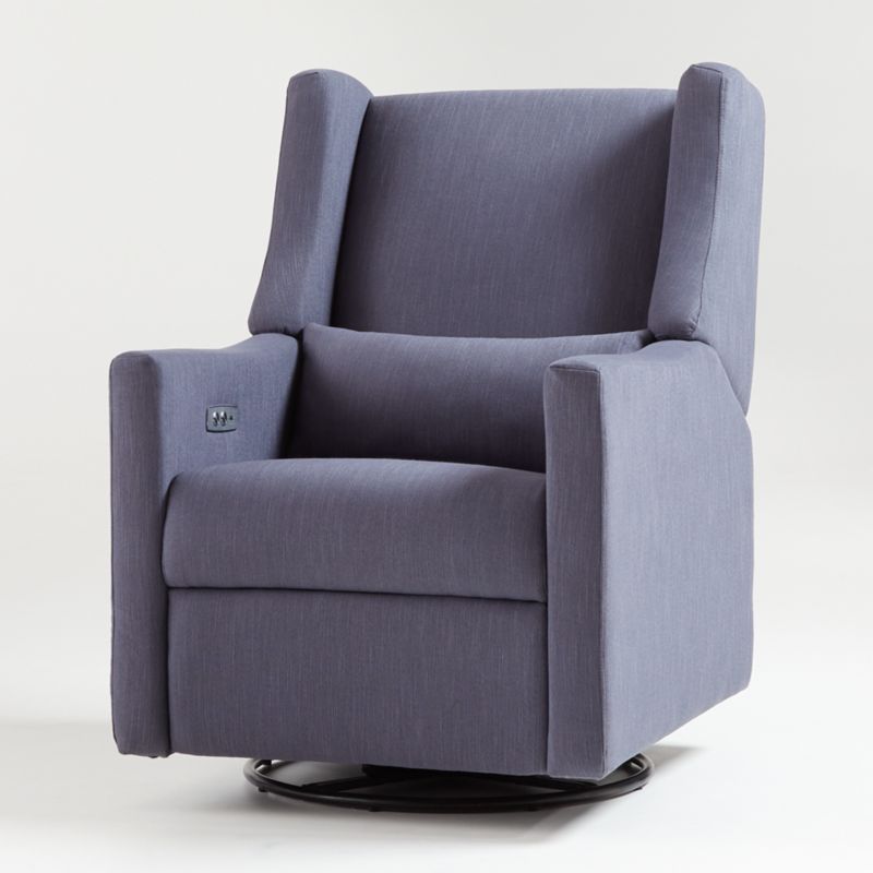 Babyletto Kiwi Dark Blue Power Recliner Glider + Reviews Crate and