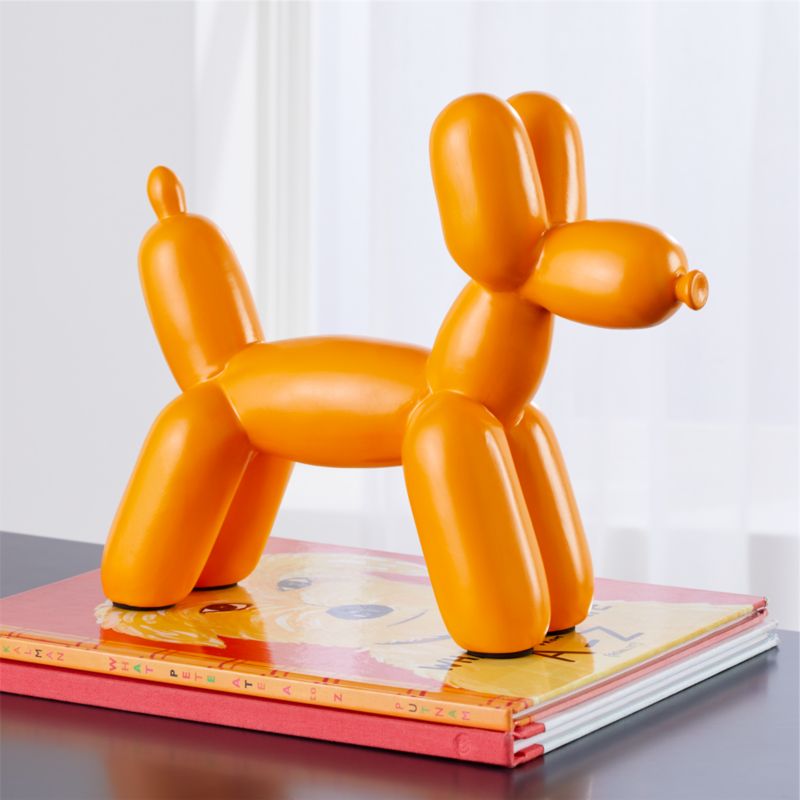 Orange Dog Balloon Animal Bookend + Reviews Crate and Barrel