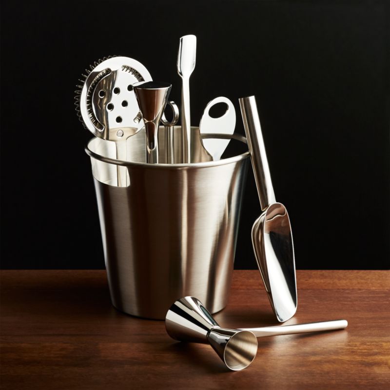 Bar Tool Set Silver + Reviews Crate and Barrel