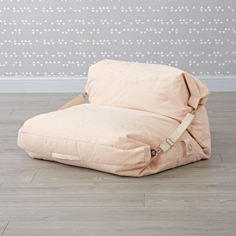 Kids Pink Bean Bag Bed Chair + Reviews Crate and Barrel