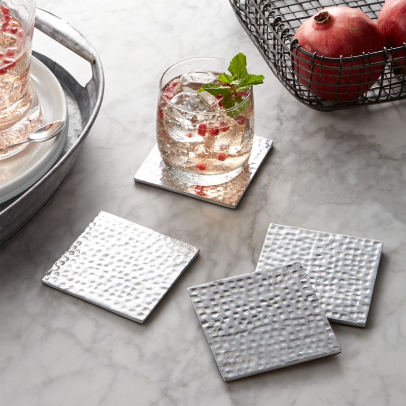 Blake Aluminum Coasters Set of 4 Crate and Barrel