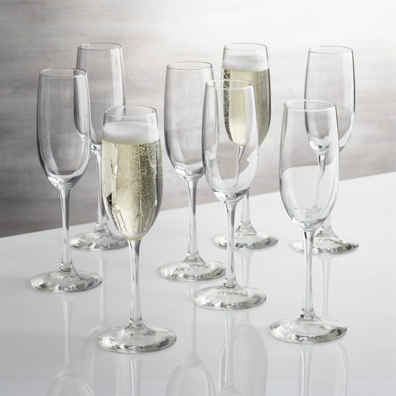 Boxed Champagne Flutes, Set of 8 + Reviews Crate and Barrel