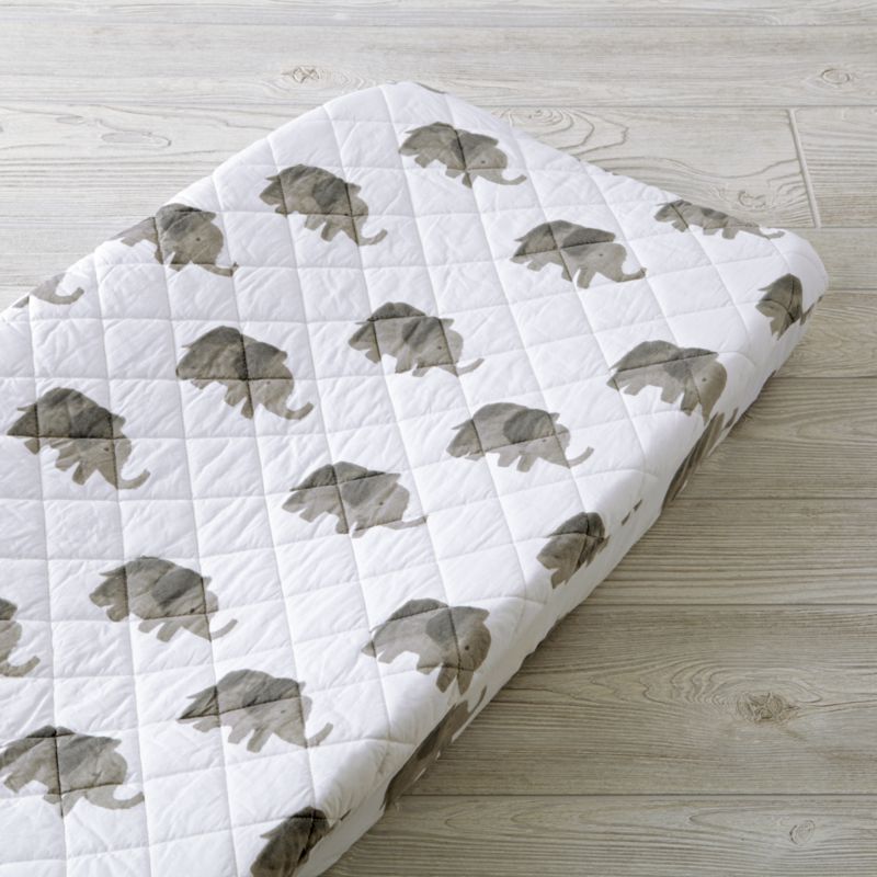 Wild Excursion Elephant Changing Pad Cover + Reviews Crate and Barrel