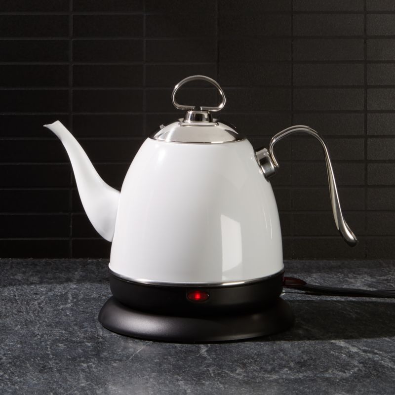 Chantal Mia White Electric Kettle + Reviews Crate and Barrel