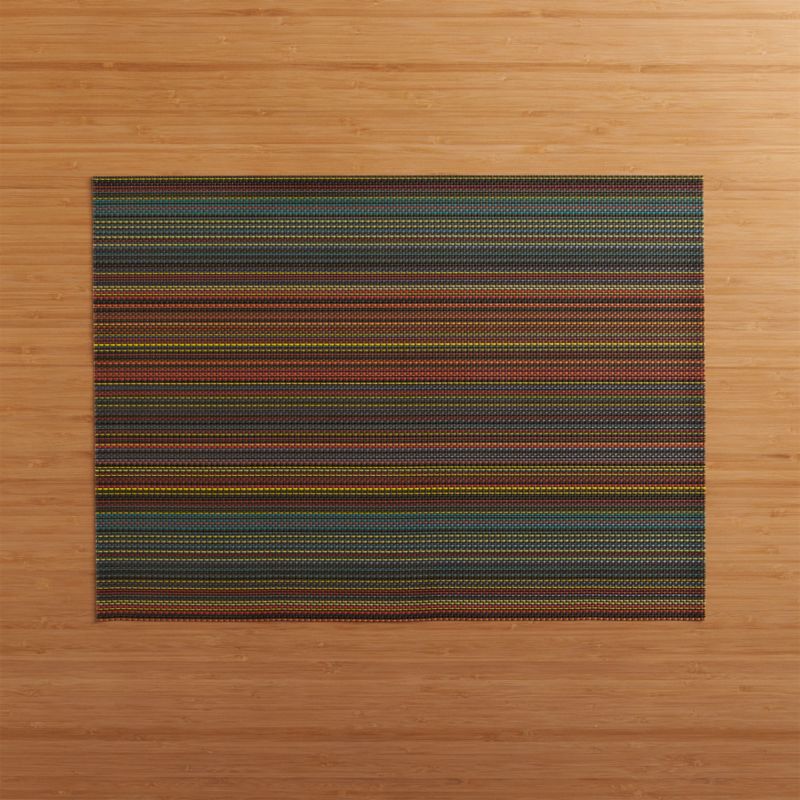 Chilewich Chroma Dark Striped Vinyl Placemat + Reviews Crate and Barrel