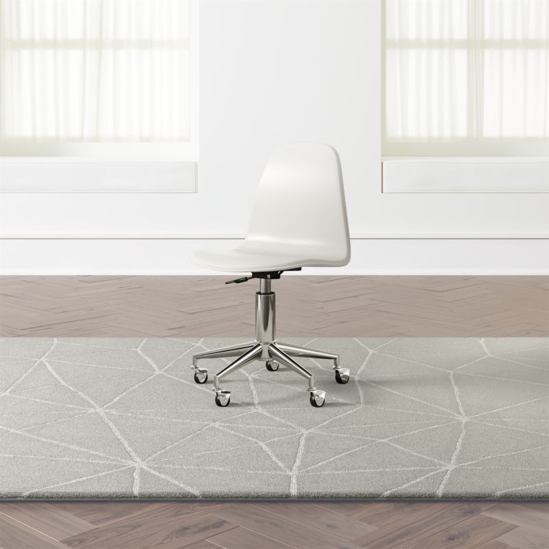 Kids Class Act White and Silver Desk Chair Crate and Barrel