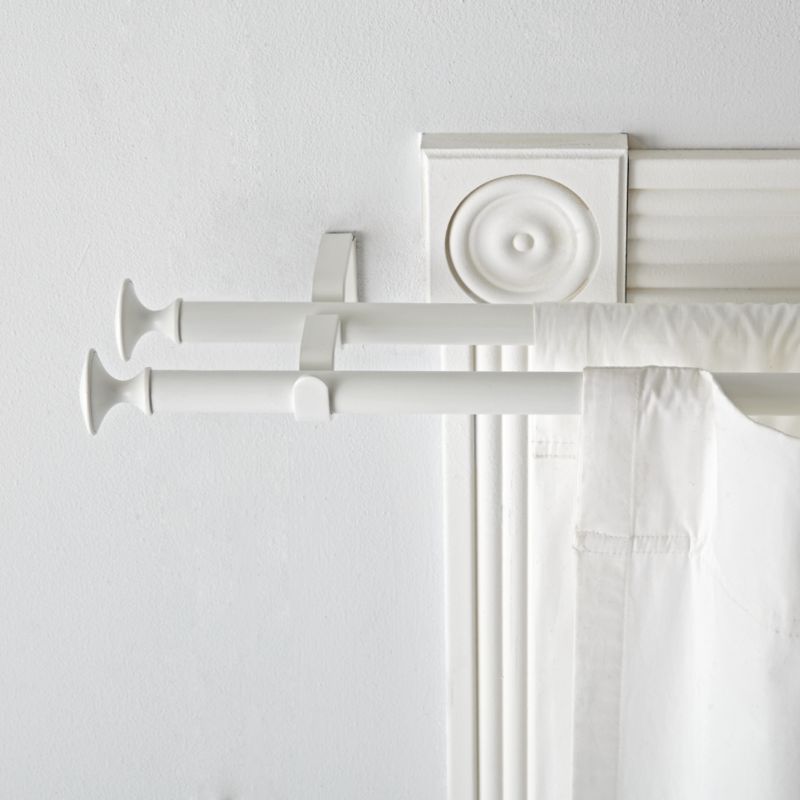 Double White Curtain Rod Crate and Barrel