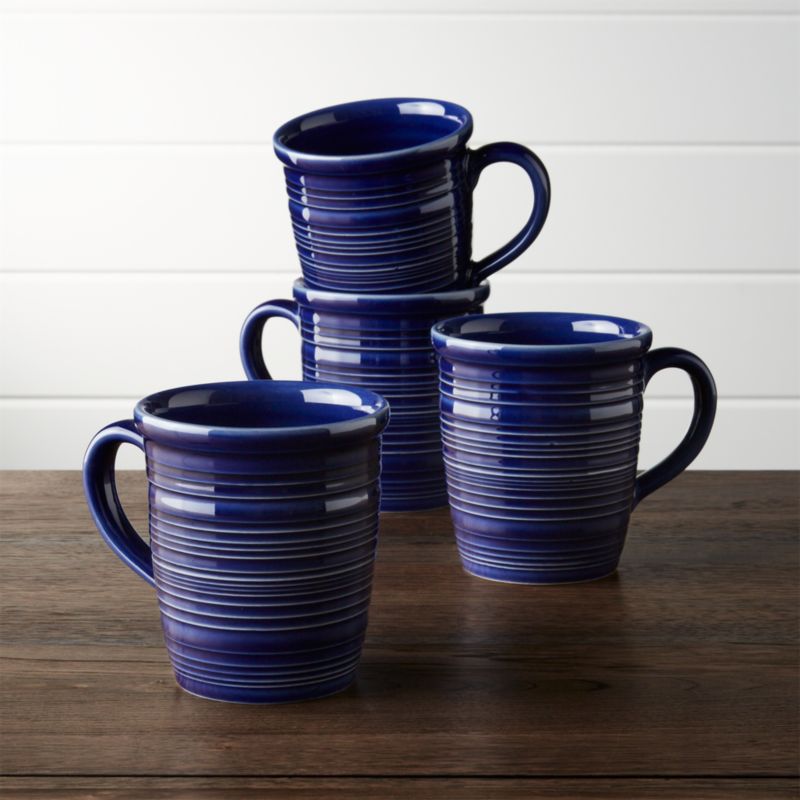 Farmhouse Blue Mugs, Set of 4 + Reviews Crate and Barrel