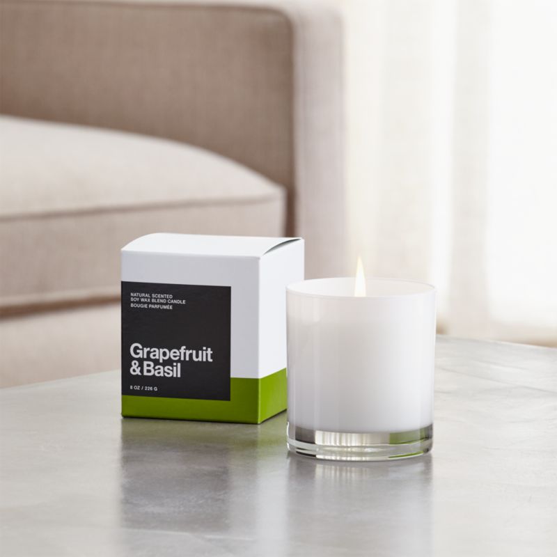 Grapefruit and Basil Scented Candle + Reviews Crate and Barrel