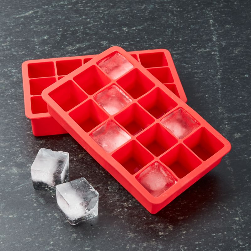 Red Ice Cube Trays Set of Two Crate and Barrel