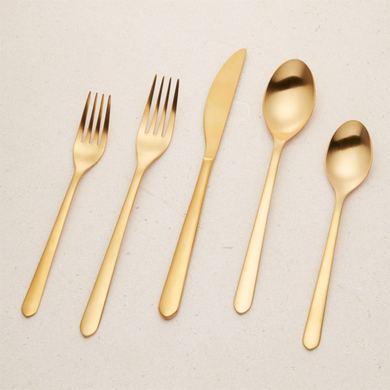 Jasper Gold 20Piece Flatware Set + Reviews Crate and Barrel