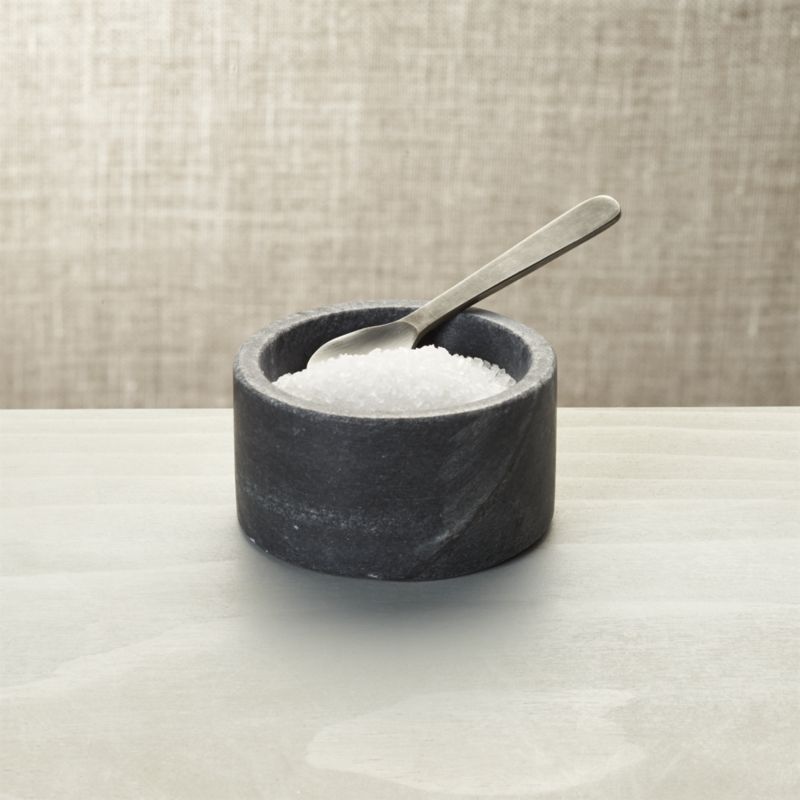 Marble SaltPepper Cellar with Spoon Crate and Barrel