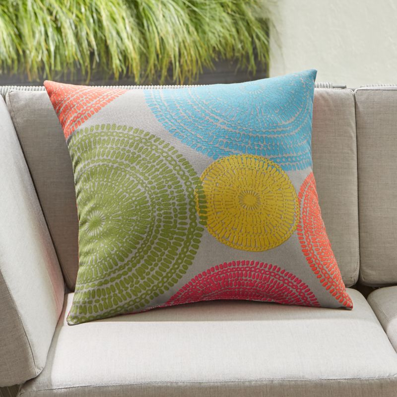 Mod Medallions 20" Sq. Outdoor Pillow + Reviews Crate and Barrel