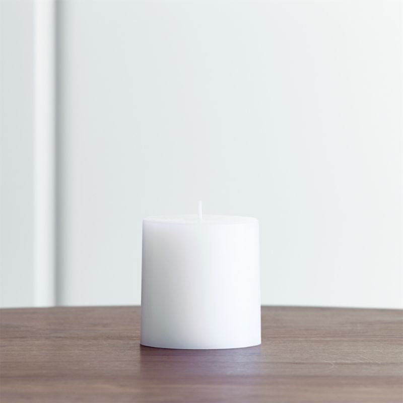 White 3"x3" Pillar Candle + Reviews Crate and Barrel