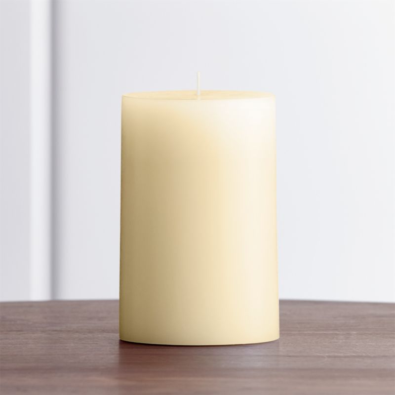Ivory 4"x6"Pillar Candle + Reviews Crate and Barrel