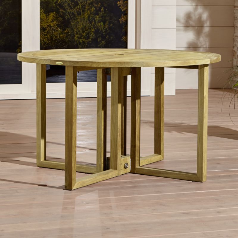 Regatta Round DropLeaf Table Crate and Barrel