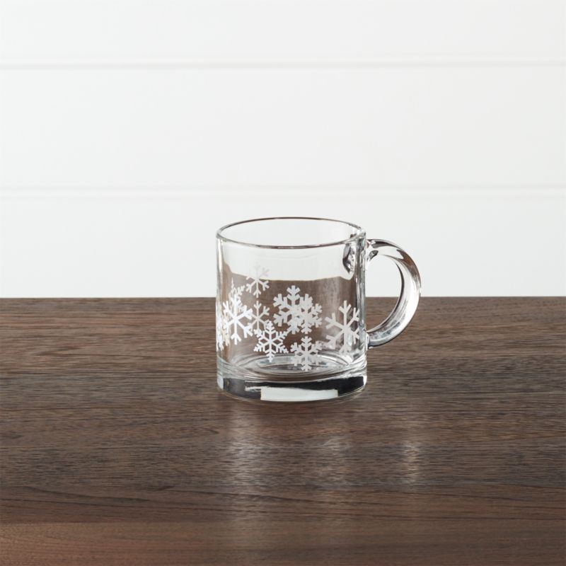 Snowflake 13 oz. Glass Coffee Mug Crate and Barrel