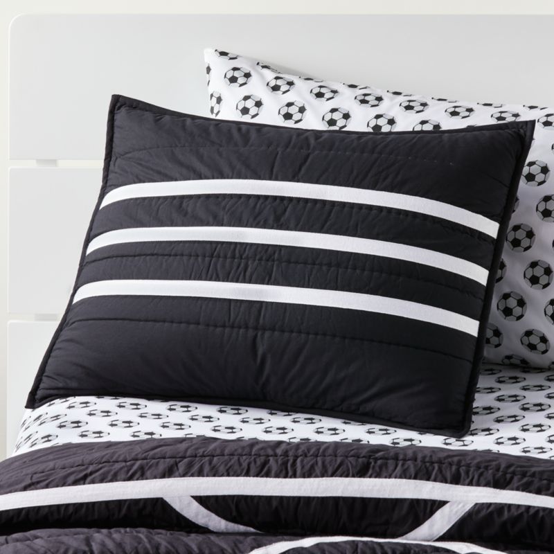Black Quilted Pillow Sham + Reviews Crate and Barrel