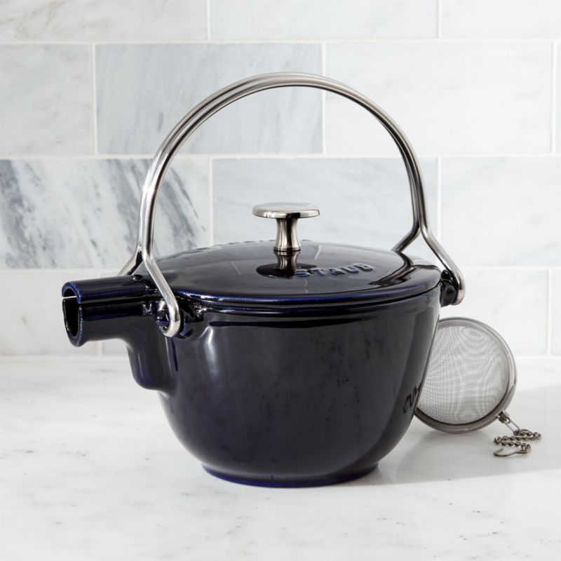 Staub Navy Blue Tea Kettle + Reviews Crate and Barrel