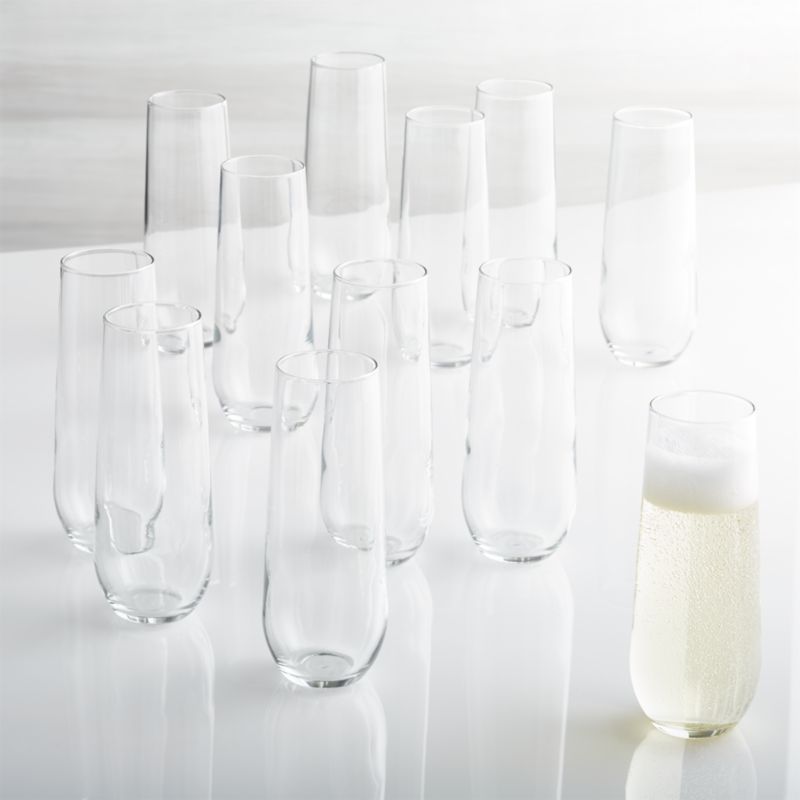 Stemless Champagne Flute Set of 12 + Reviews Crate and Barrel