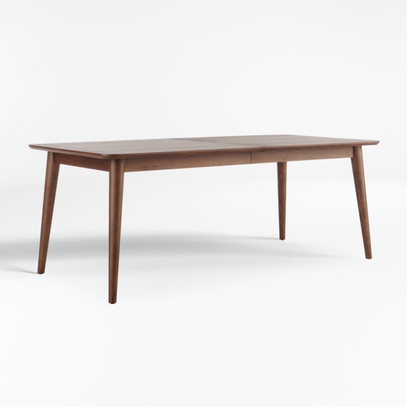 Tate Walnut Extendable Midcentury Dining Table + Reviews Crate and Barrel