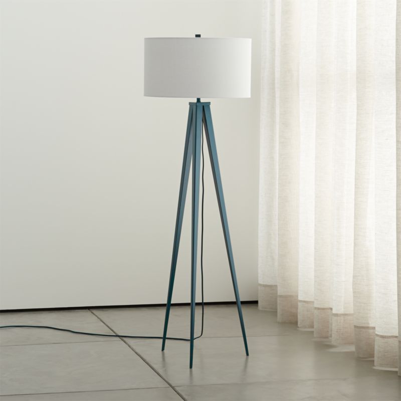 Theo Blue Floor Lamp Crate and Barrel