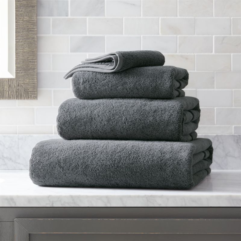 Organic 800Gram Slate Grey Turkish Bath Towels Crate and Barrel