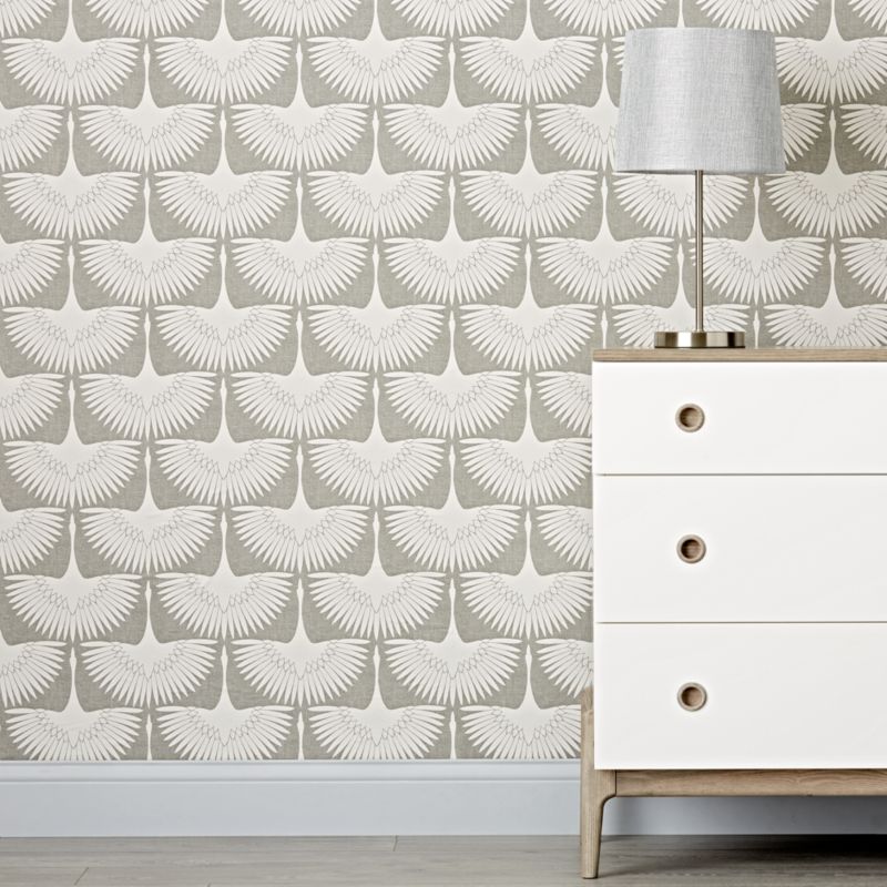 Tempaper Feather Flock Removable Wallpaper + Reviews Crate and Barrel