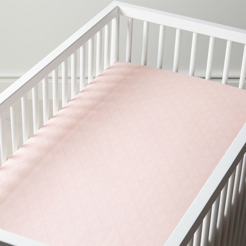 Organic Woodland Pink Branch Crib Fitted Sheet + Reviews Crate and Barrel