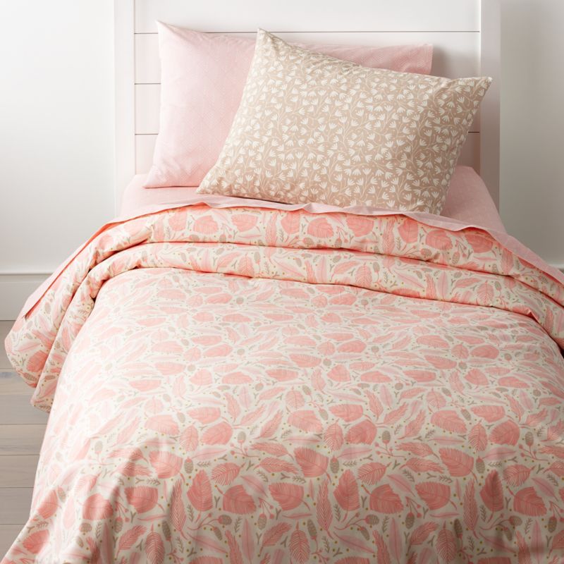 Forest Themed Duvet Cover (Pink) Crate and Barrel