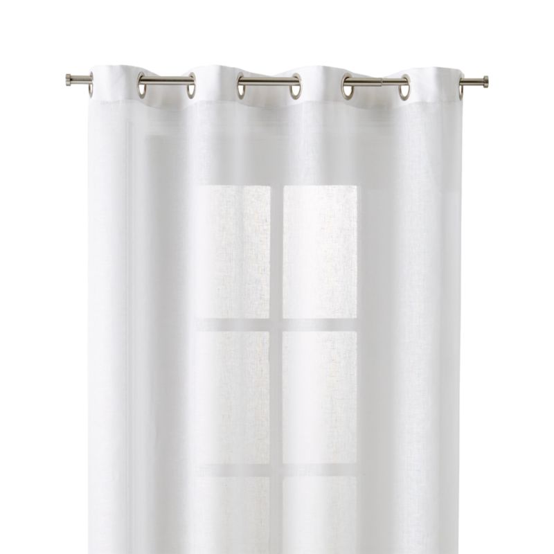 White Linen Sheer 52"x84" Curtain Panel with Grommets + Reviews Crate