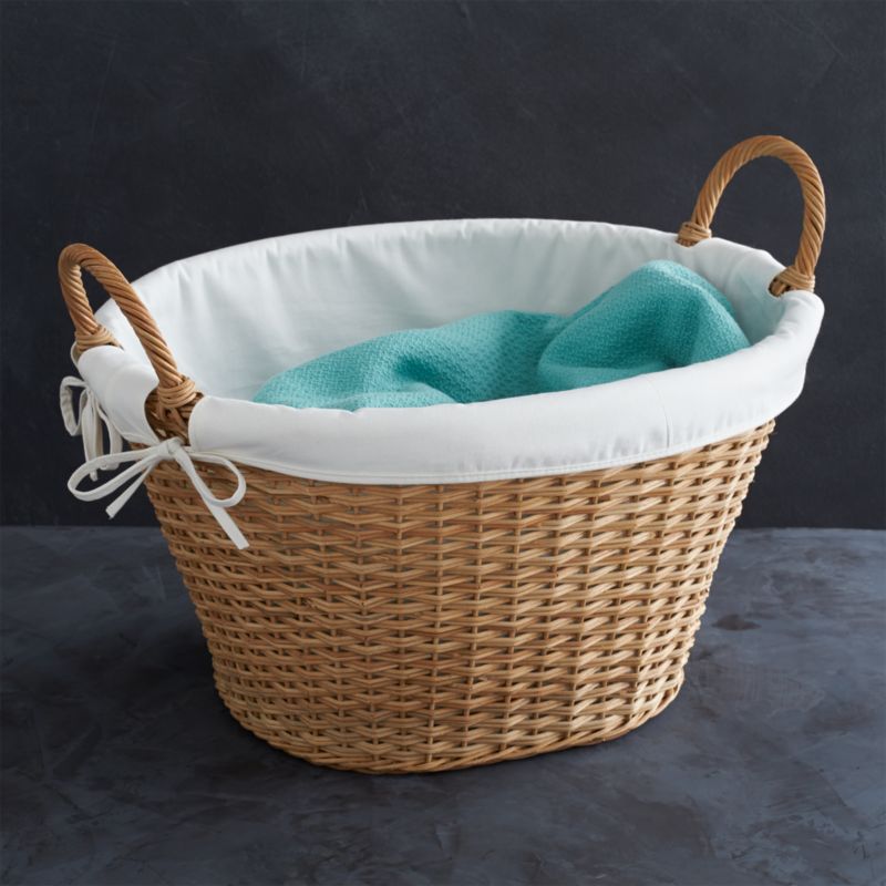 Wicker Laundry Basket with Liner + Reviews Crate and Barrel