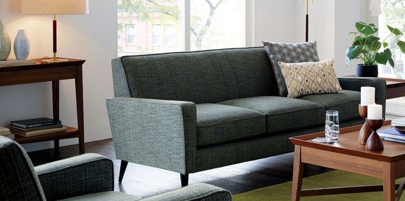 Teal Living Room Torino Crate and Barrel