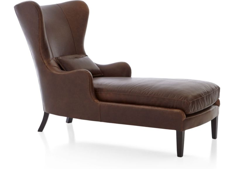 Garbo Leather Chaise Lounge Crate and Barrel