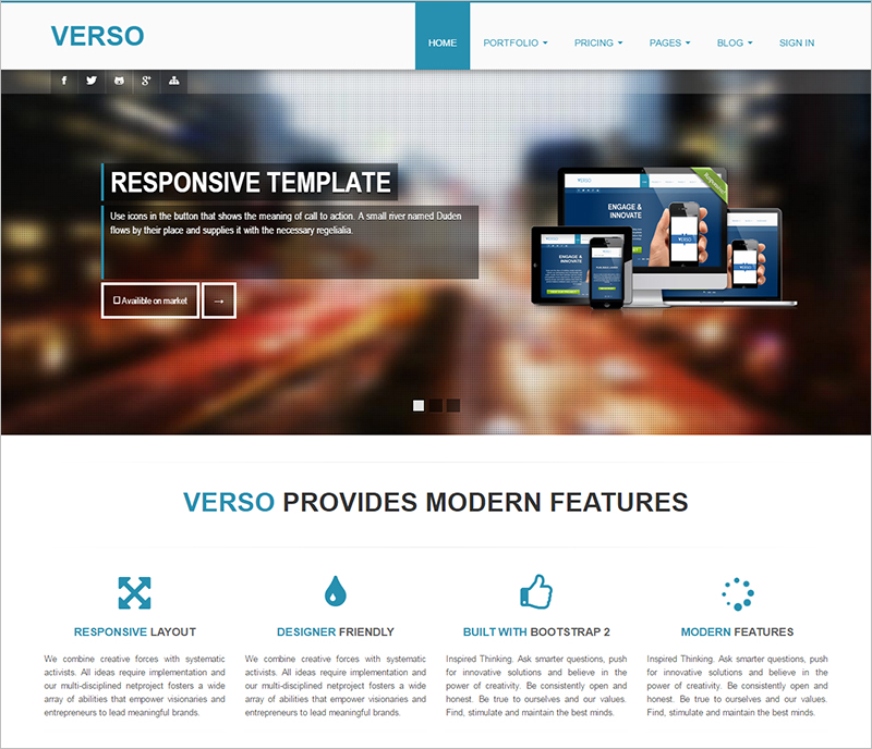 Responsive Bootstrap site Templates Free & Premium