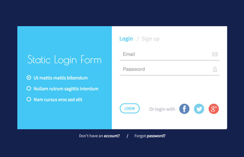 HTML5 Login Page Template & Form Free & Premium Templates