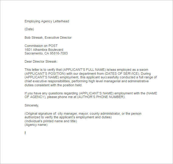 Sample Employment Verification Letter For Independent Contractor
