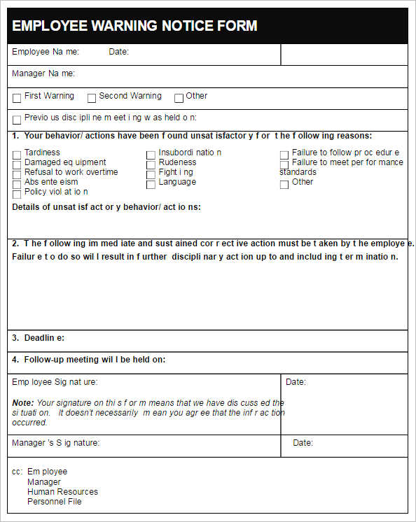 26+ Employee Write Up Form Templates Free Word,