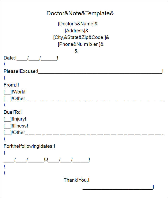 37+ Doctors Note Template Free PDF, Word Examples