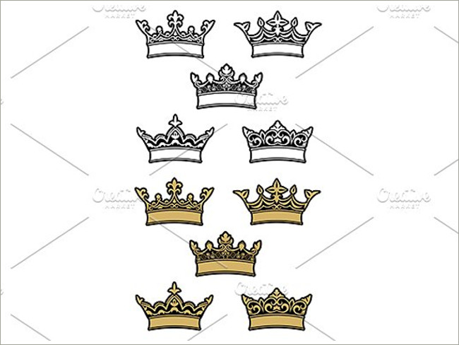 16+ Printable Gold Crown Patterns Free Designs | Creative Template