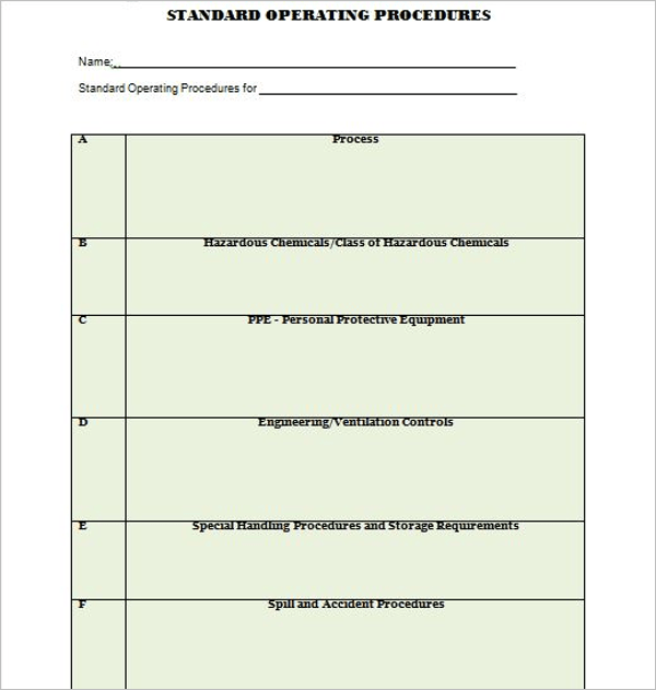 45+ Free Standard Operating Procedure Templates Word, Excel Format