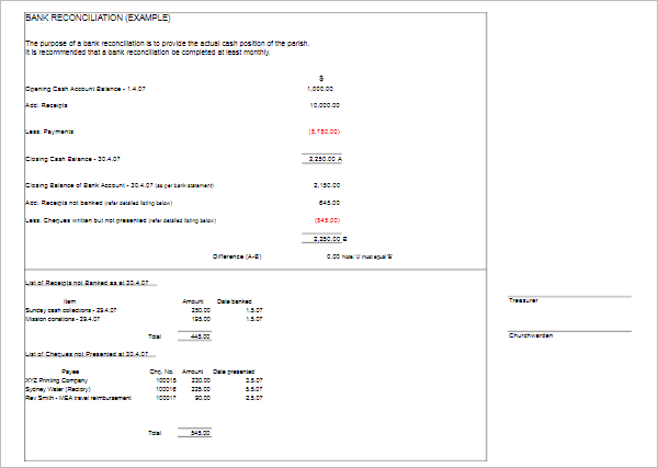 10+ Bank Reconciliation Statement Templates Free PDF, PPT Examples