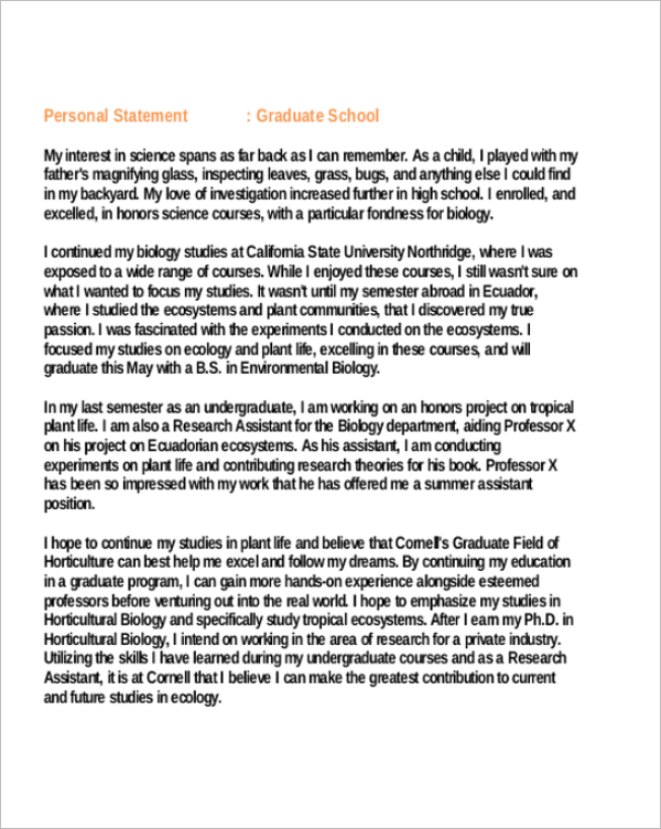Job Personal Statement Sample Blog For Your Health
