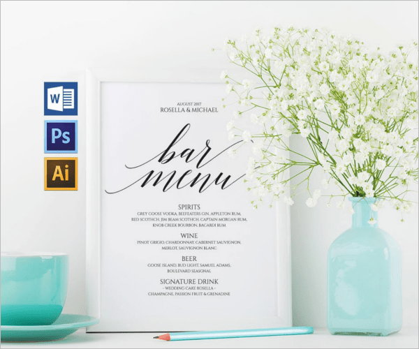54+ Bar Menu Templates Free PSD, Word, PDF Design Ideas Download