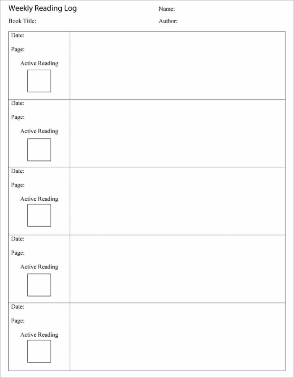 50+ Reading Log Templates Free PDF, Word, Excel Formats