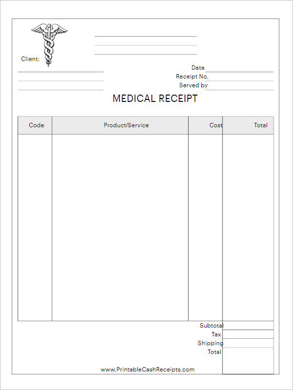 22+ Medical Receipt Templates Free PDF, Doc, Excel Formats