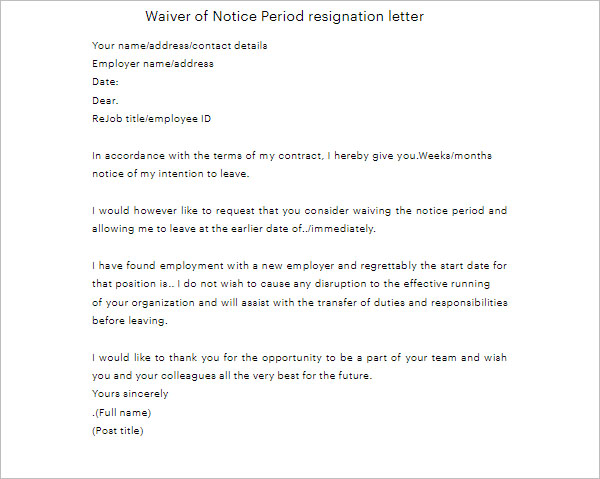 27+ Notice Period Letter Templates Free PDF, Word Formats