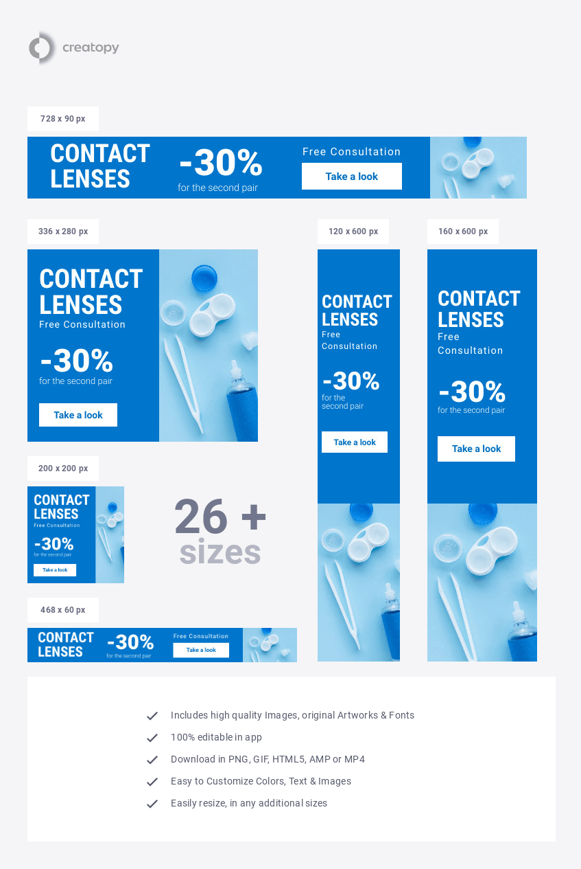 Contact Lenses Promo Ad Template Creatopy