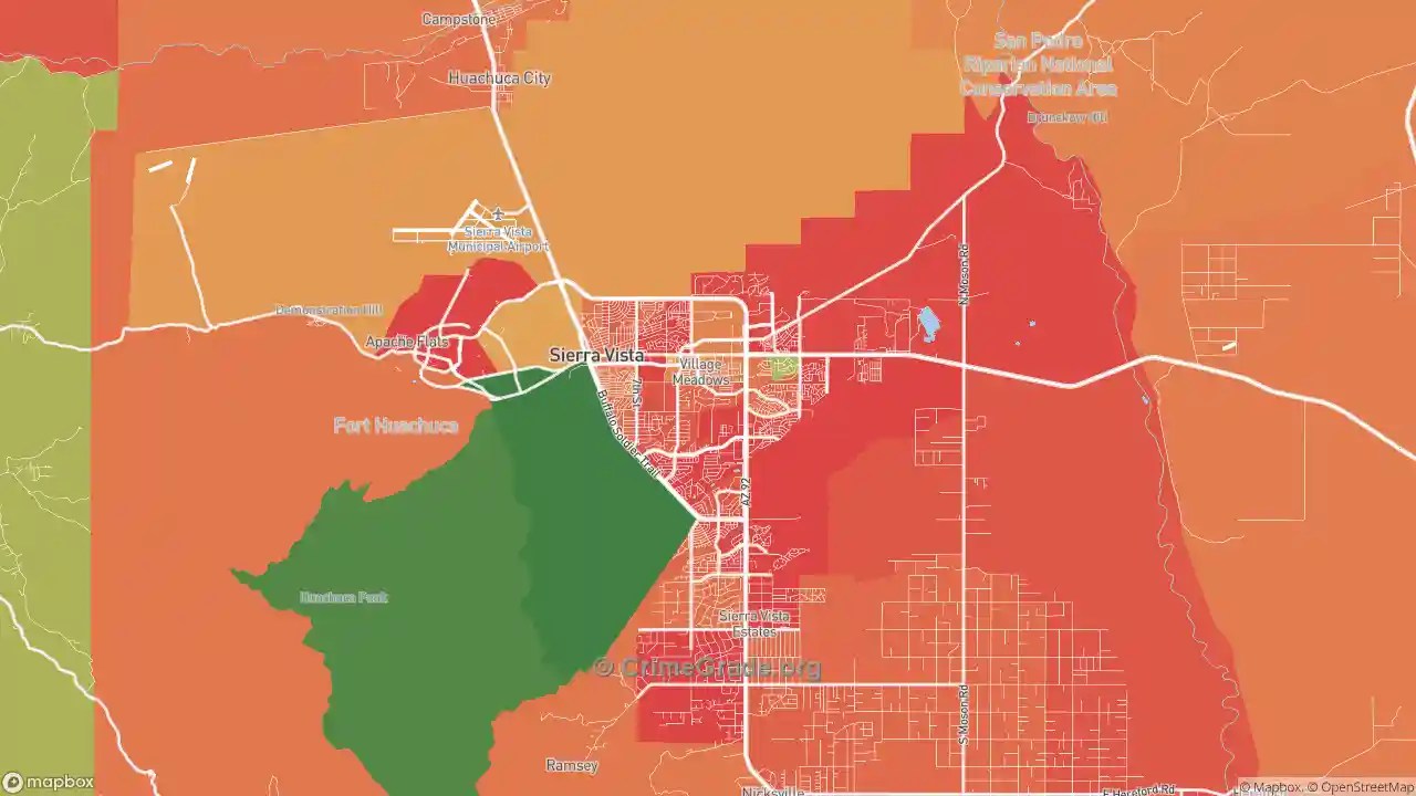 Sierra Vista, AZ Arson Rates and Arson Maps